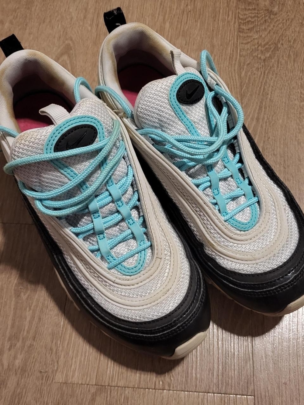 Nike Air Max Inspired White & Teal Sneakers